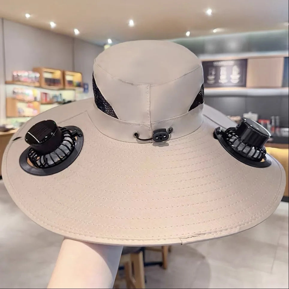 Solar Powered Fan Sun Hat – UV Protection Cooling Bucket Hat