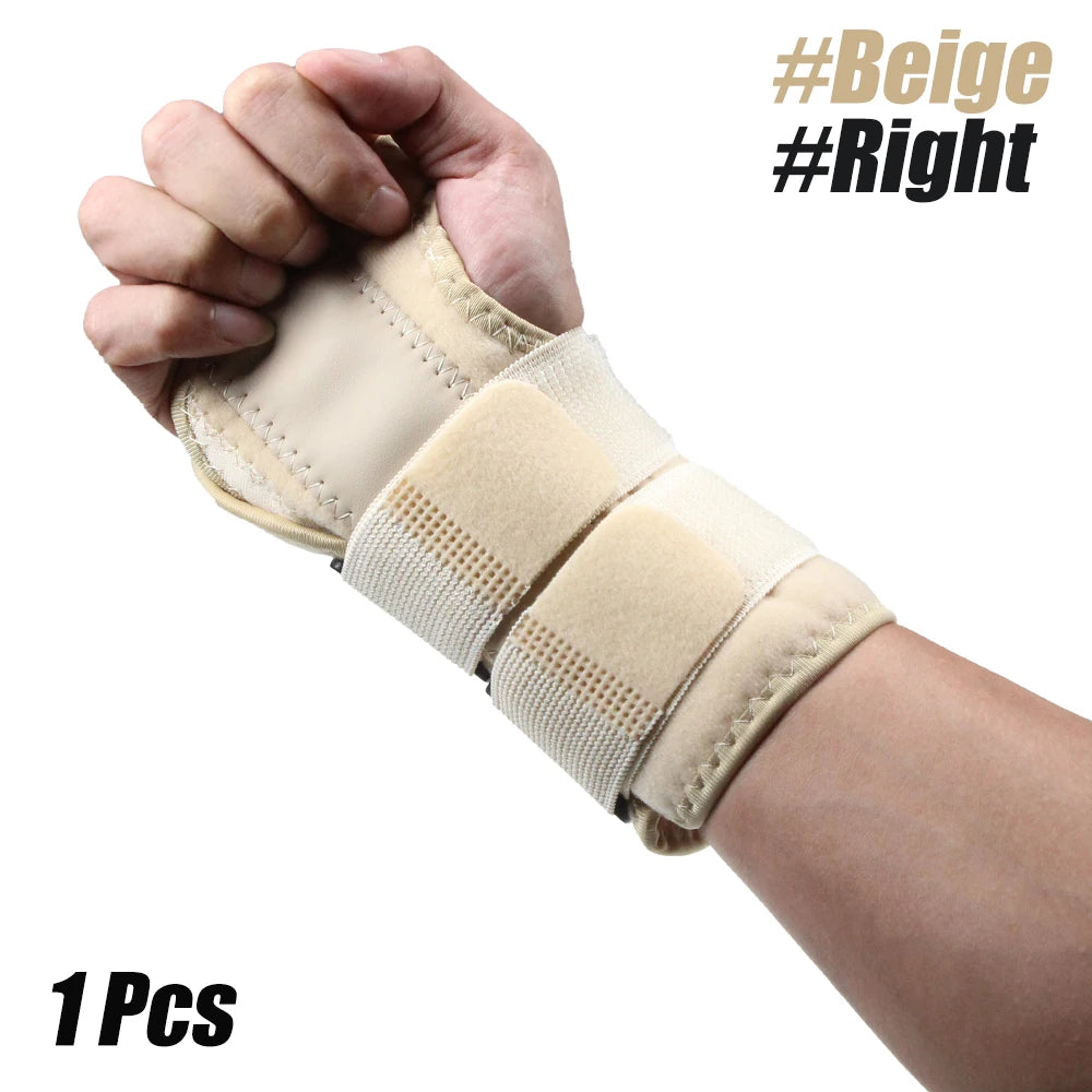 WEFITON Wrist Brace Carpal Tunnel | Metal Splint Left & Right Wrist Brace Splint Peaceful Pleasures Health and Wellness Beige-Right