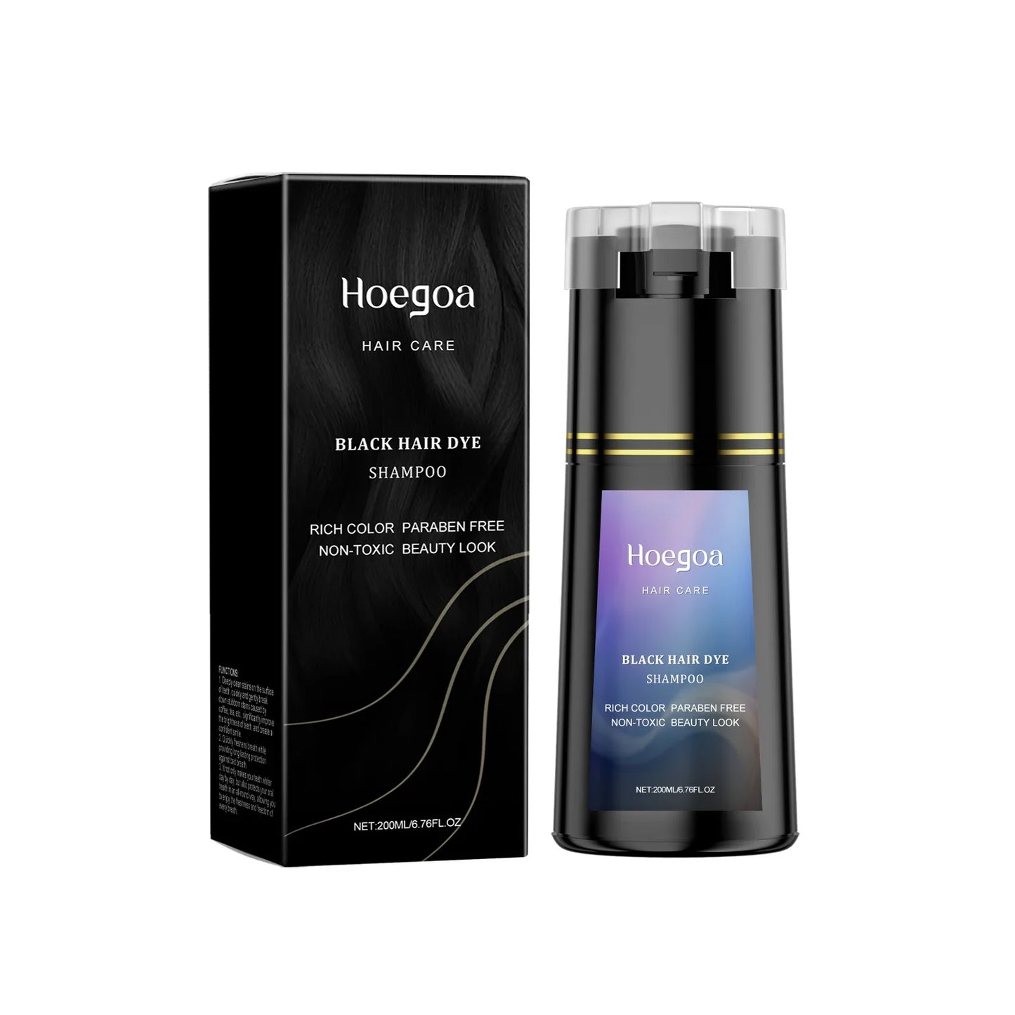 Hoegoa Brown Hair Dye Shampoo – Natural Gray Coverage 200ml