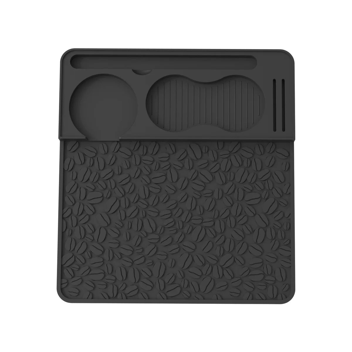 Espresso Tamping Mat, Compatible with Portafilters, Professional Silicone Barista Station with Tool Slots, Heat Resistant Mat Peaceful Pleasures Health and Wellness black