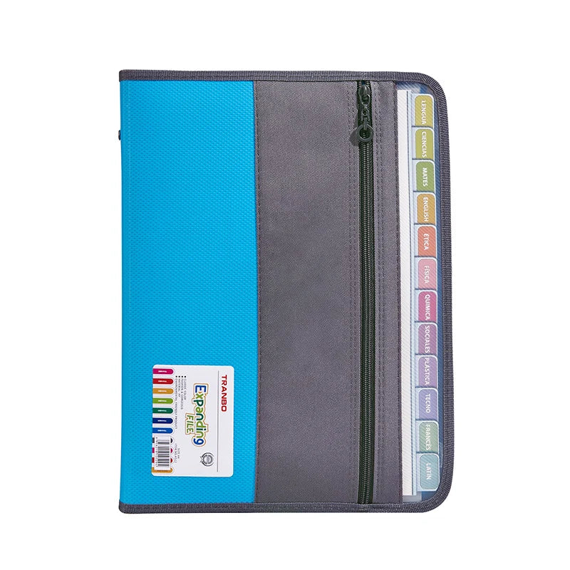 13-Pocket Accordion File Organizer with Zipper & Pencil Pouch