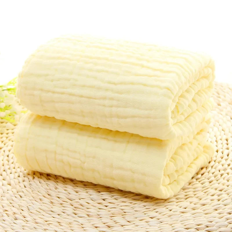 6-Layer Cotton Muslin Baby Swaddle Blanket & Bath Towel 105cm