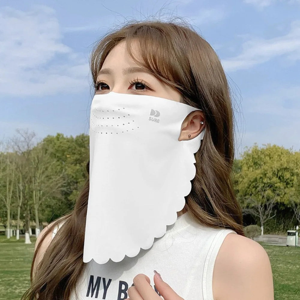 UV Protection Sunscreen Mask & Summer Scarf Peaceful Pleasures Health and Wellness White