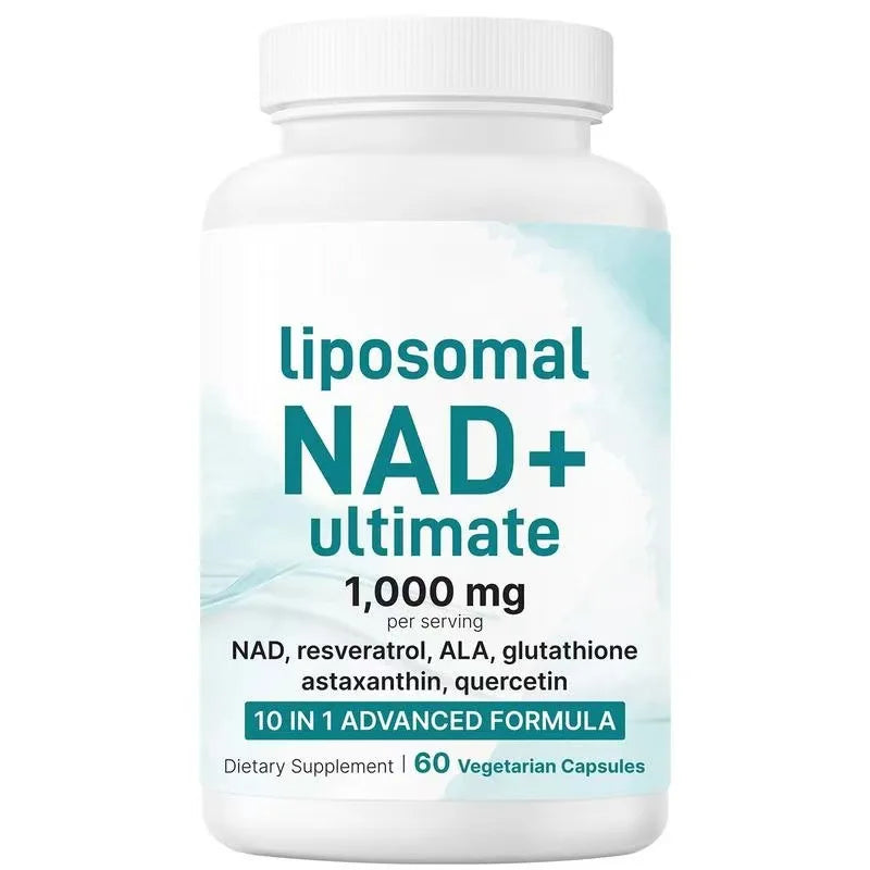 Liposomal NAD+ 1000mg 10-in-1 | Resveratrol & Glutathione – 60ct