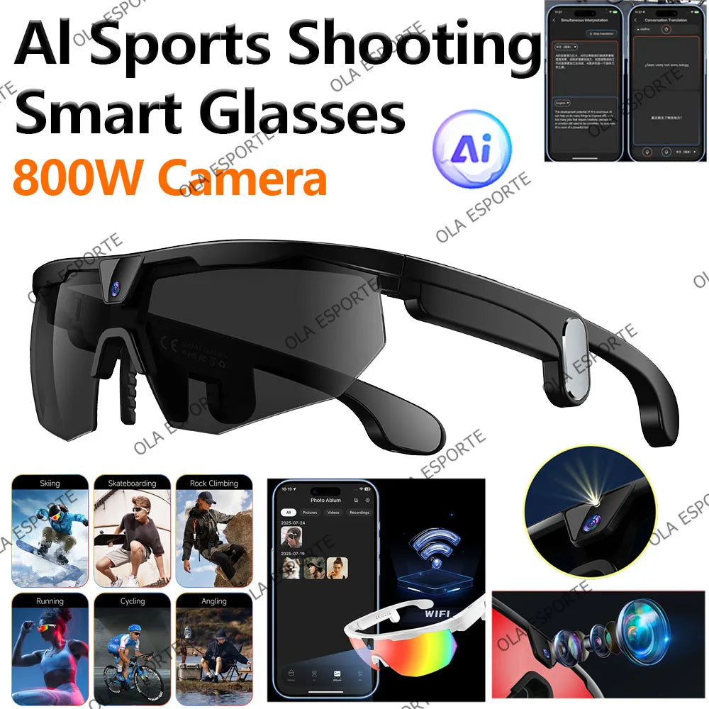 4K AI Smart Cycling Glasses | Camera, BT & AI Translation