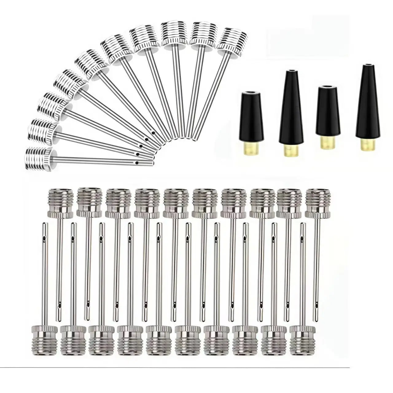 Metal Ball Pump Nozzle & Needle Set – Sports Inflation Kit Ball Pump Needle Set Peaceful Pleasures Health and Wellness 34PCS