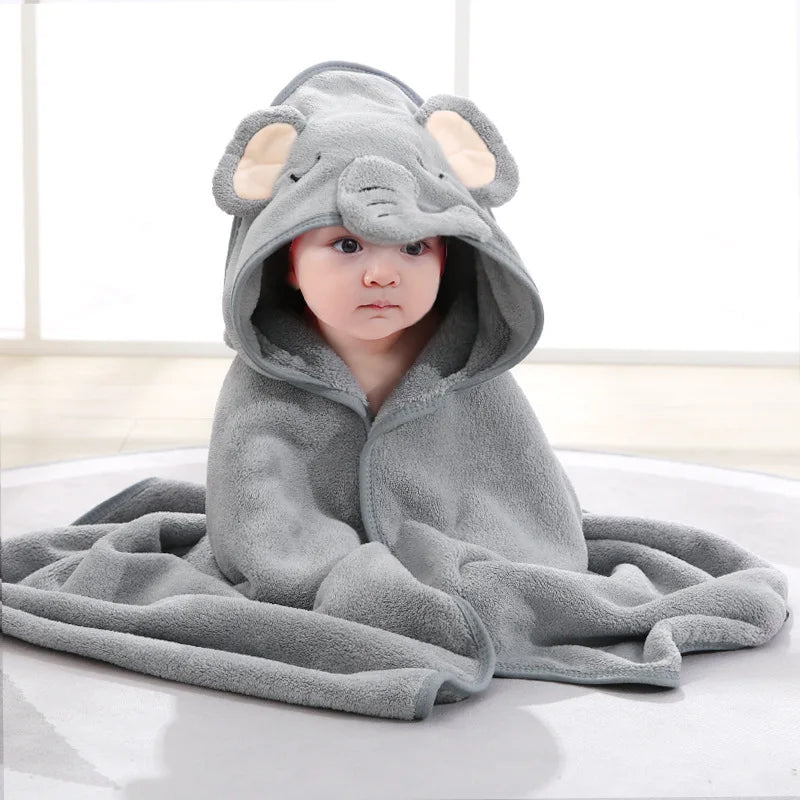 Baby Hooded Bath Towel | Soft Cotton Newborn Bathrobe 80x80cm