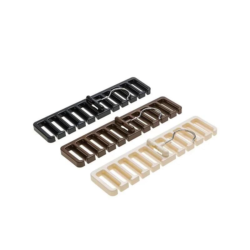 Multi-functional Tie Belt Hanger Wardrobe Closet Belts Scarf Hanging Organizer Rotating 10 Card Slots Storage Holder Rack Hook Peaceful Pleasures Health and Wellness 3Pcs
