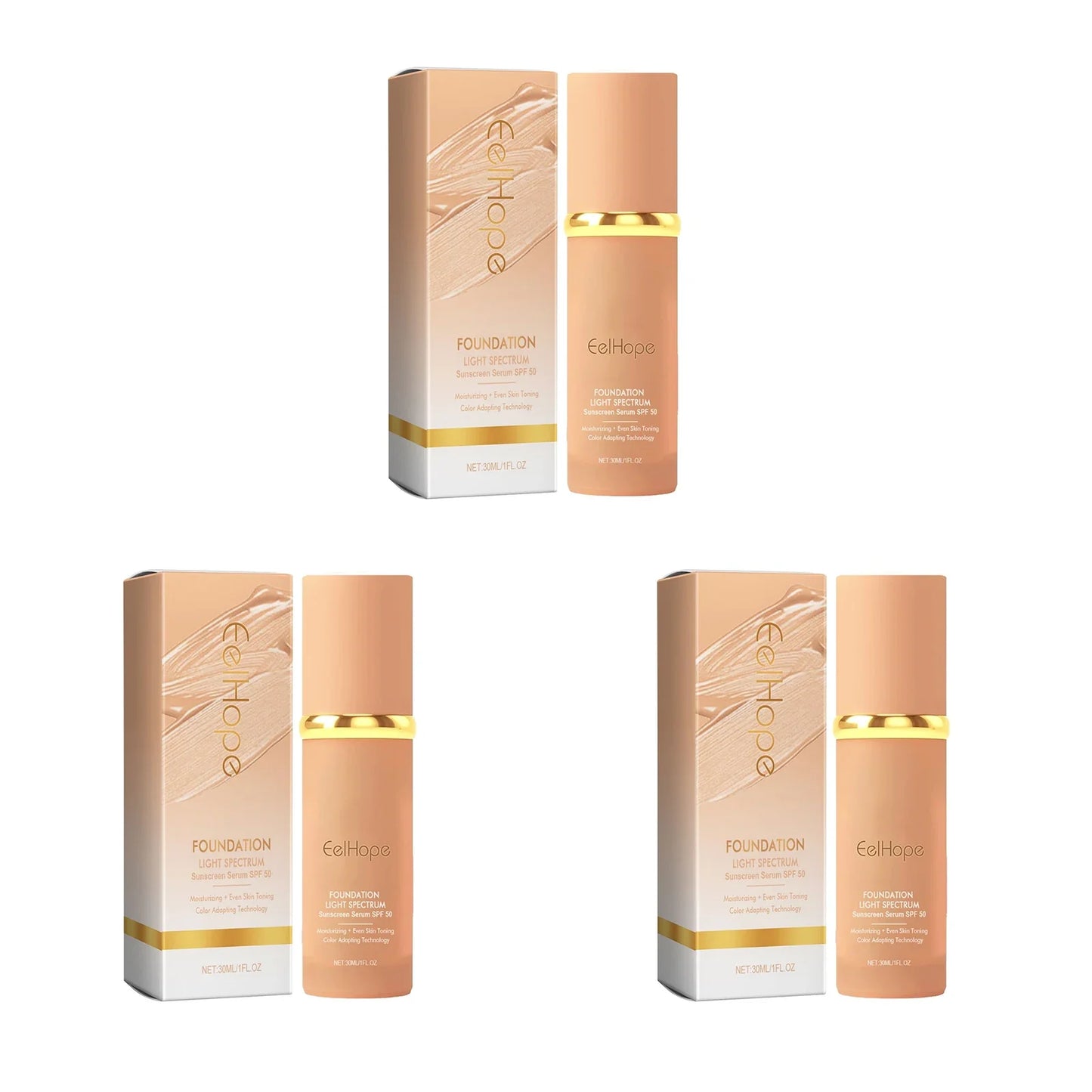 Eelhope 4-in-1 Foundation SPF 50 Full Coverage Concealer Primer