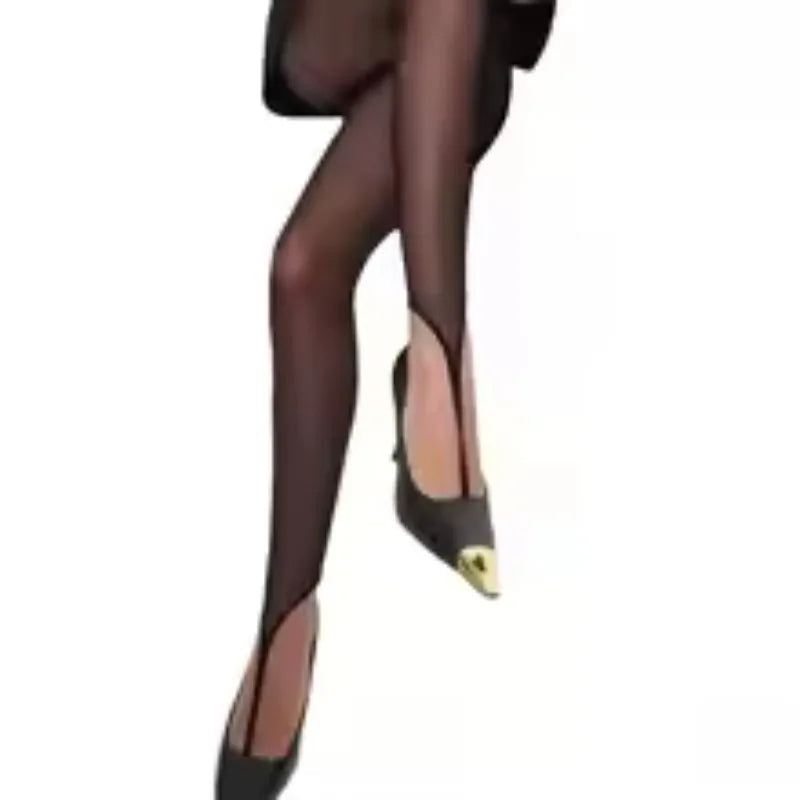 Retro Vertical Line Black Sheer Pantyhose – Slimming Tights