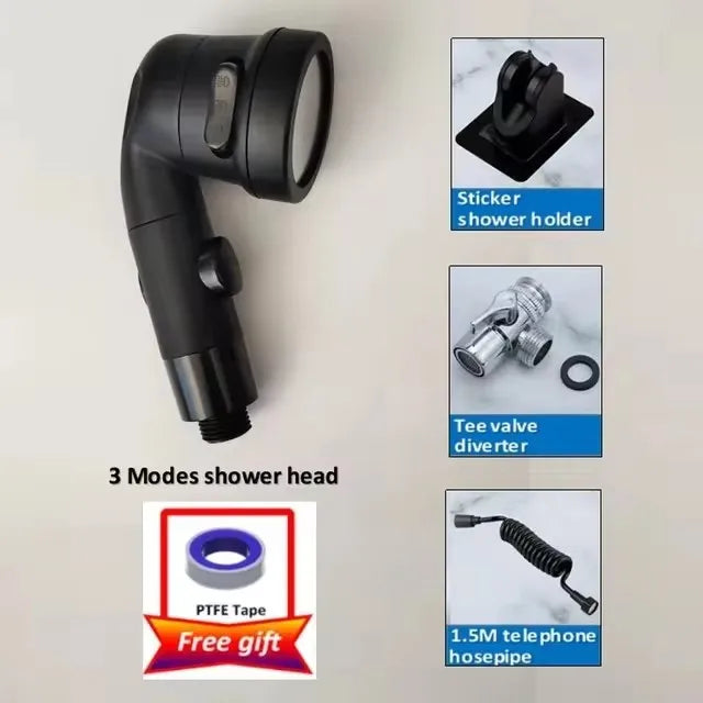 Faucet Diverter Valve & Handheld Shower Head Adapter Set