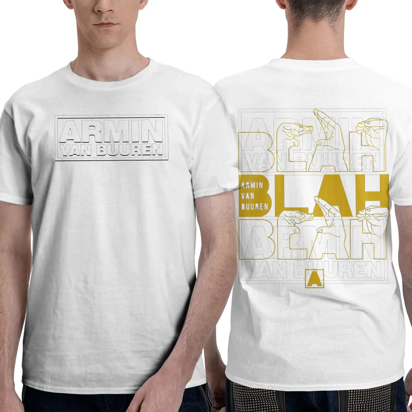 Armin Buuren Men's T Shirts Music Unique Tees Short Sleeve O Neck T-Shirt Cotton Plus Size Tops Peaceful Pleasures Health and Wellness WHITE L