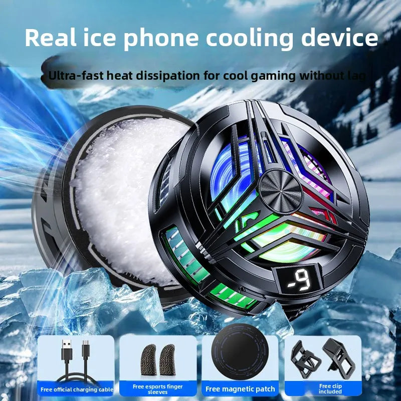 phone cooler gaming portable fan magnetic mobile cooler cell phone cooler radiator phone radiator fan to cool the mobile Peaceful Pleasures Health and Wellness Black