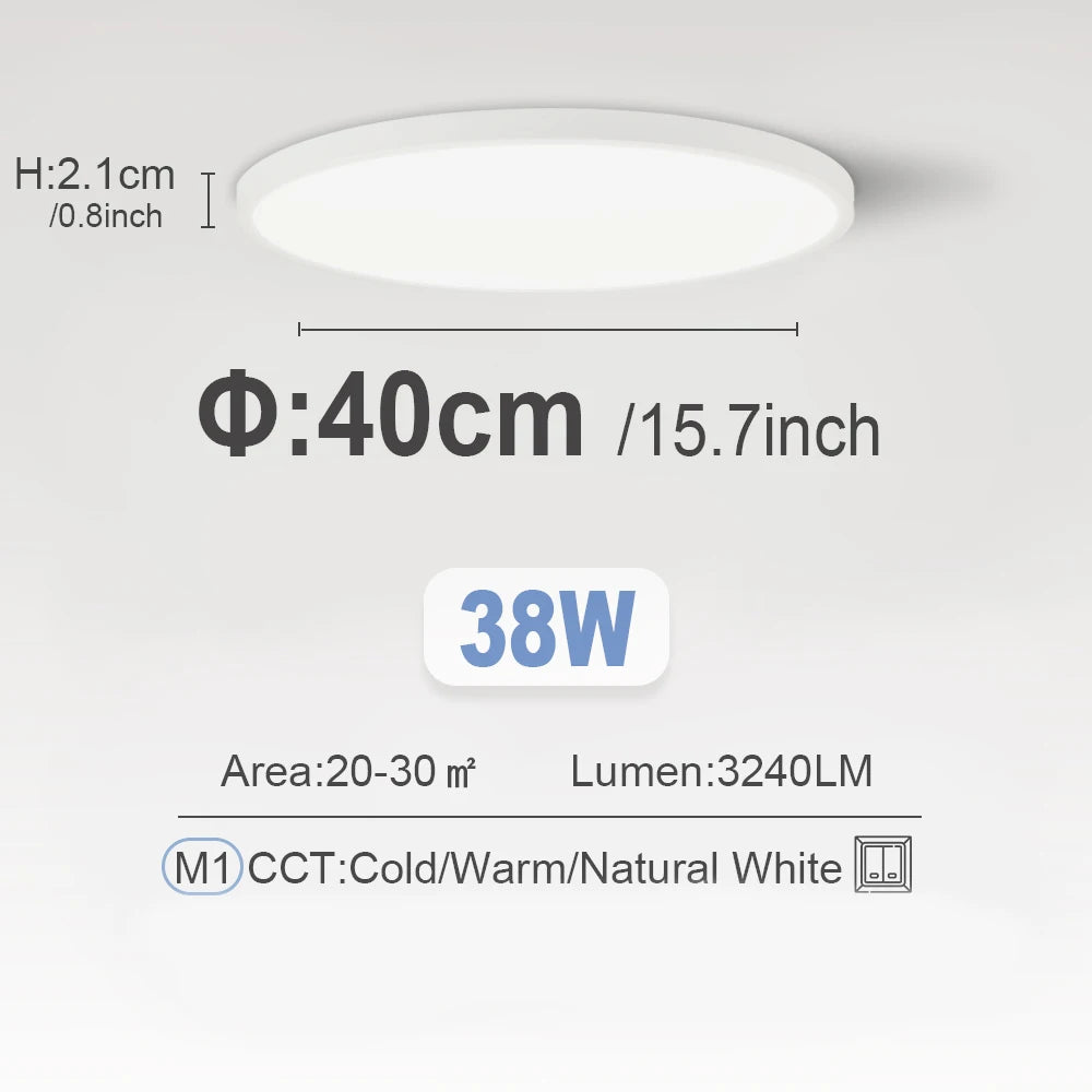 Ultrathin LED Flush Mount Ceiling Light 24W 28W 38W | 3 Sizes