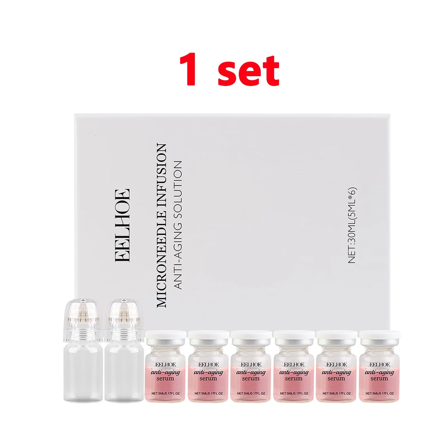 Eelhoe Anti-Aging Firming Serum Kit with Microneedle Roller
