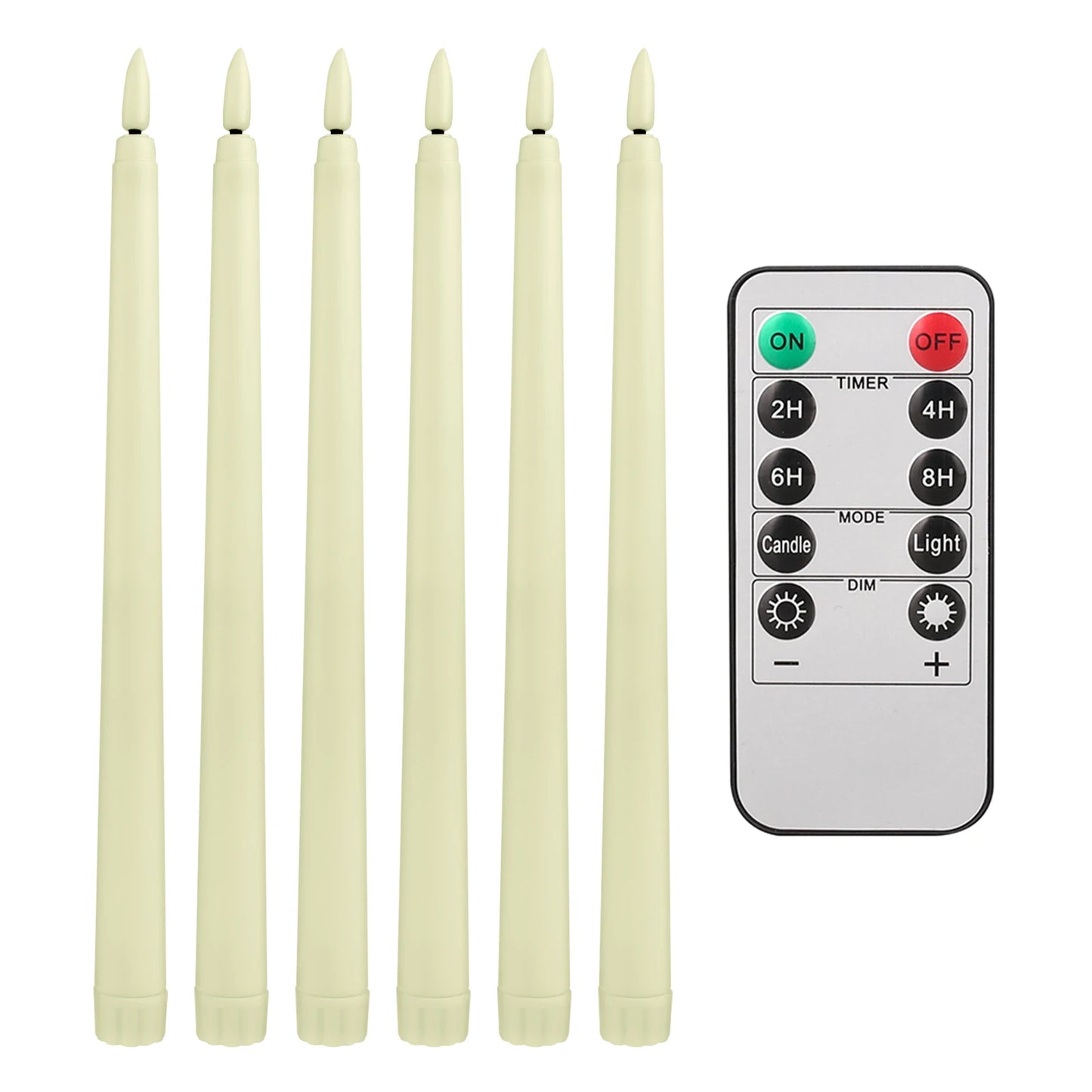 6/12/24pc Pack Flameless Taper Candles Battery Operated Flickering Window Candle Gold Holder Party Home Christmas Table Decor Peaceful Pleasures Health and Wellness 6pcs Ivory 1 24pcs