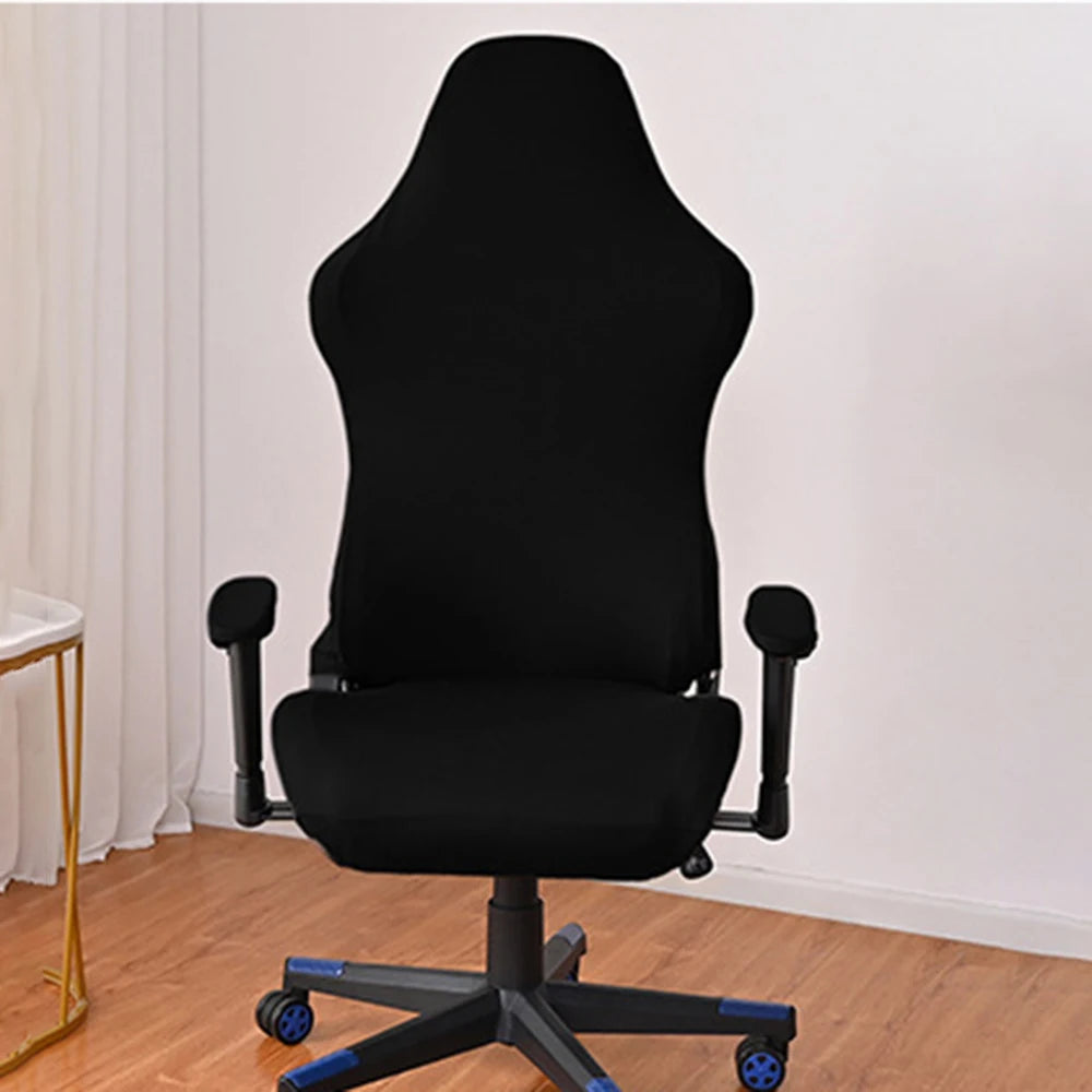 1PC Black Milk silk solid color e-sports chair cover, internet cafe sports seat chair cover, dustproof elastic chair cover Peaceful Pleasures Health and Wellness