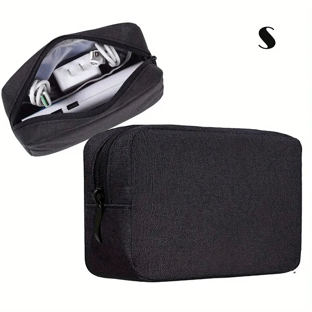 Multi-Compartment Electronics Organizer Pouch | Travel Gadget Bag Travel Organizer Pouch Peaceful Pleasures Health and Wellness black
