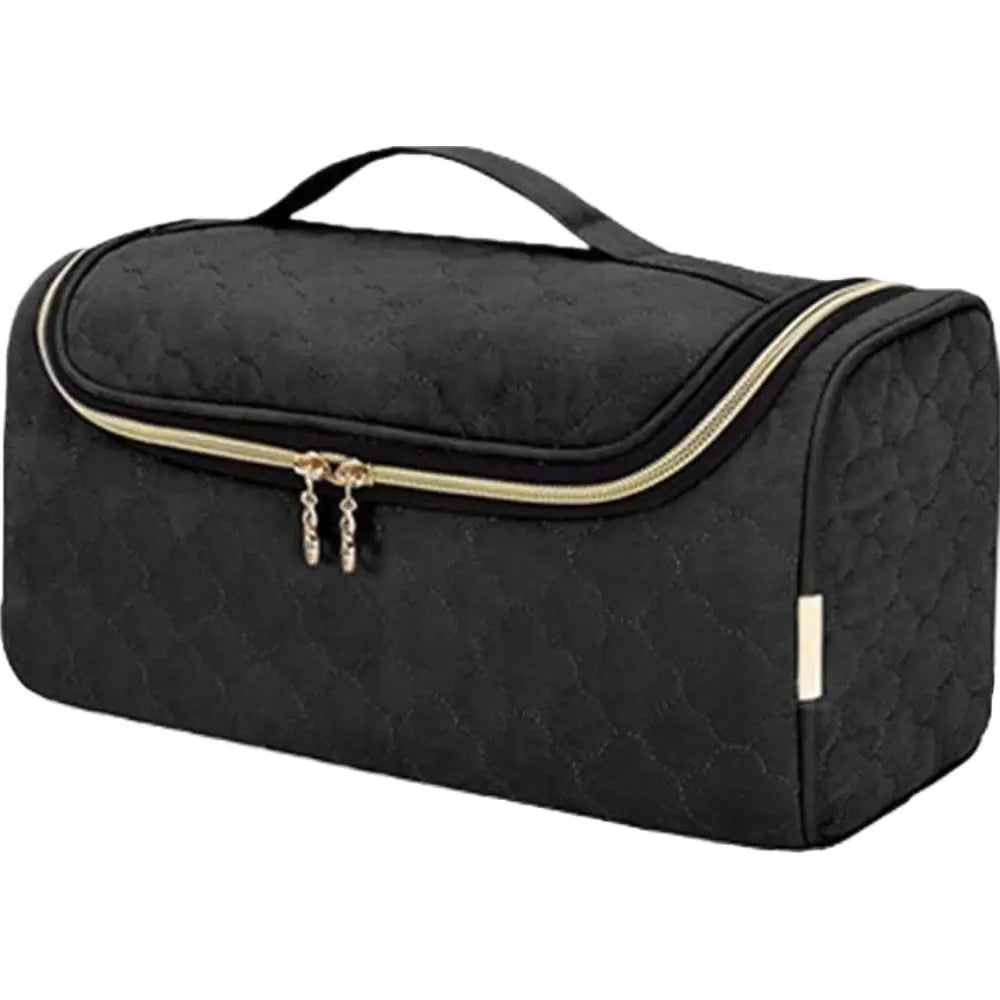 Foldable Reusable Makeup Bag Large Capacity Portable Travel Grooming Bag Ladies' Handheld Multifunctional Storage Bag 1Set Peaceful Pleasures Health and Wellness Black