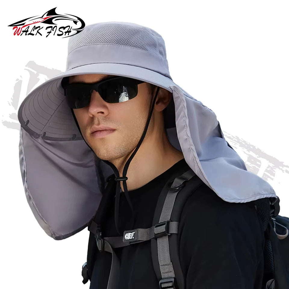 Summer Fishing Cap with UV Protection & Waterproof Mesh Peaceful Pleasures Health and Wellness Light gray