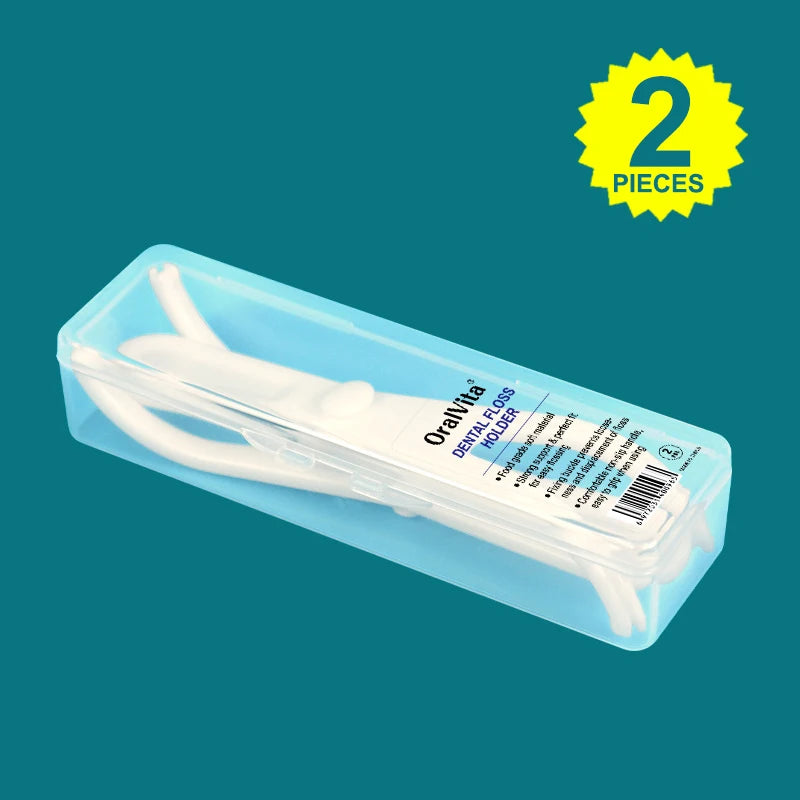 1/2Pcs Reusable Pick Holder Y Shape Plastic Dental Floss Rack Teeth Clean Care Tool Without Dental Floss Oral Hygiene Toothpick Peaceful Pleasures Health and Wellness 2pcs White