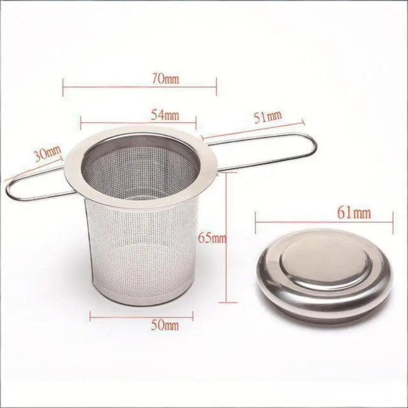 Stainless Steel Mesh Tea Infuser with Lid | Loose Leaf Strainer Mesh Tea Infuser Peaceful Pleasures Health and Wellness B