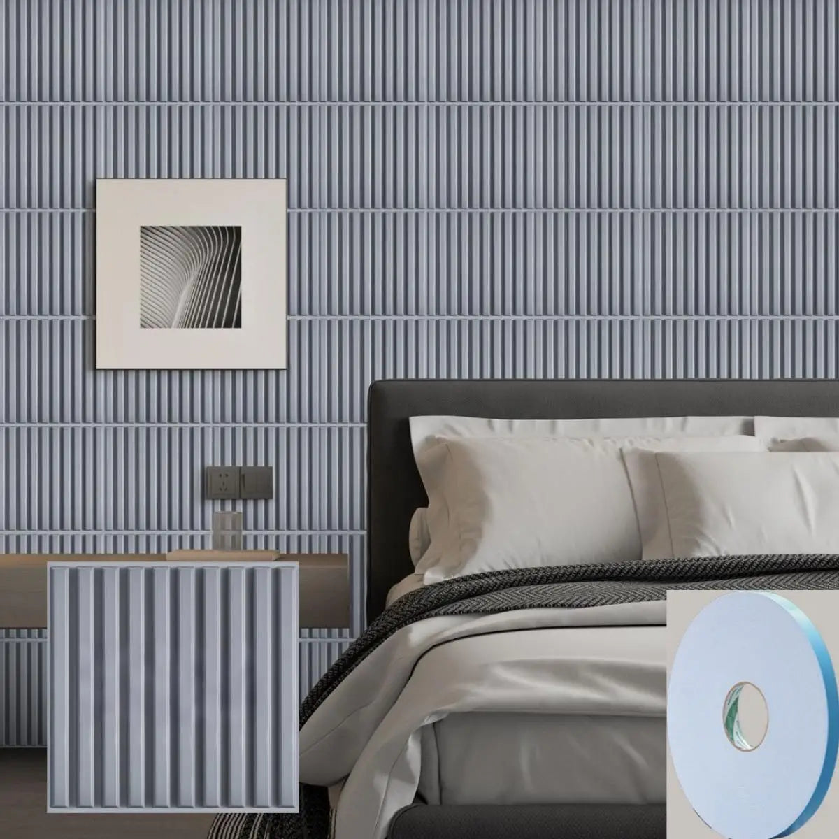 20/30pcs 3D pvc wall panels for indoor wall decoration, for living room hall bedroom hotel office,including tape Peaceful Pleasures Health and Wellness GRAY 20pcs