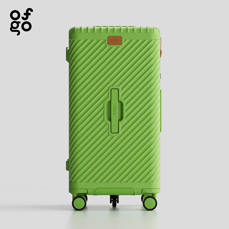 Waterproof PC Suitcase 20 24 26 28 30 Inches with Cup Holder Large Capacity Spinner TSA Travel Trolley Case with Lock for Travel Peaceful Pleasures Health and Wellness Green suitcase 30 inch