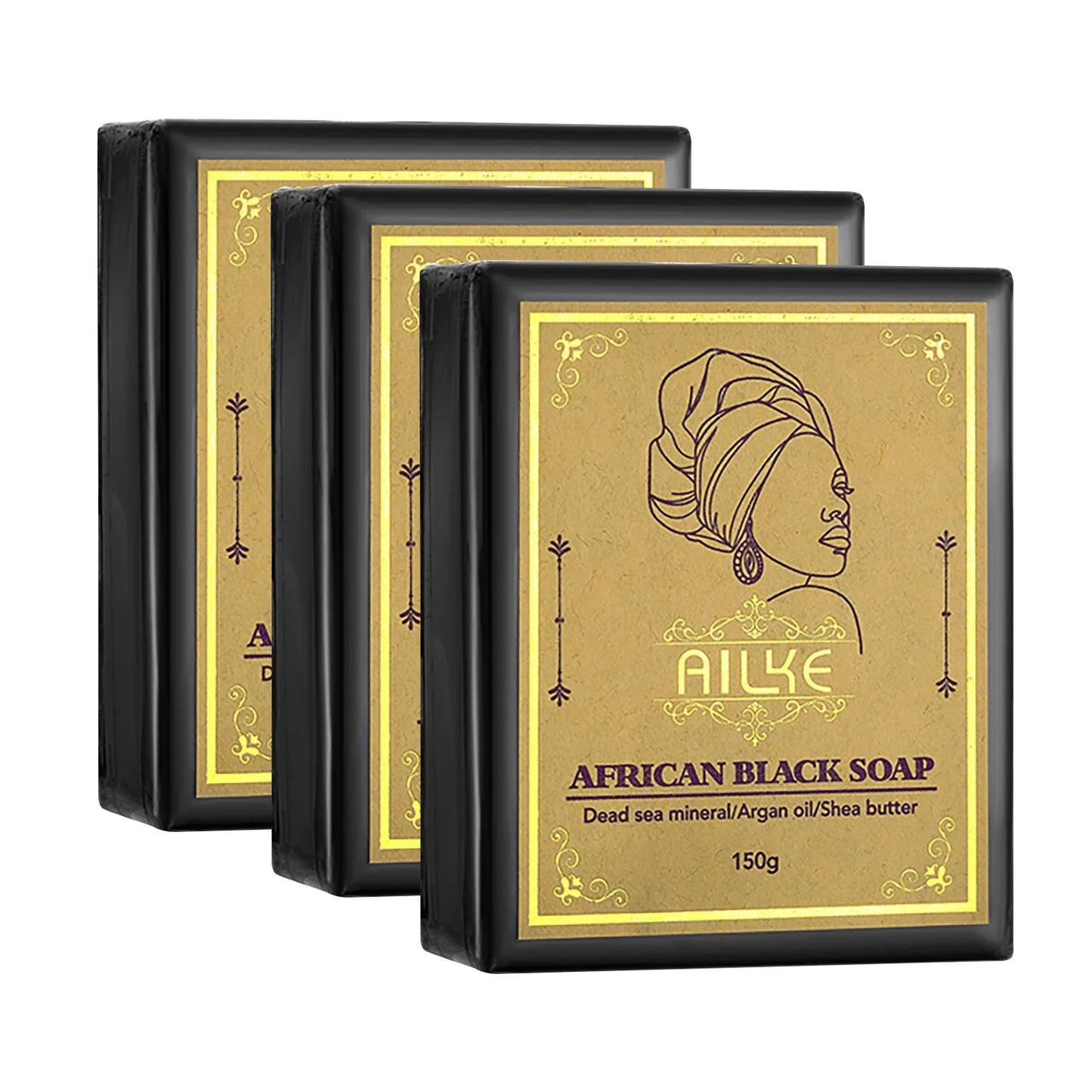 AILKE African Black Soap – Brightening Face & Body Bar 150g