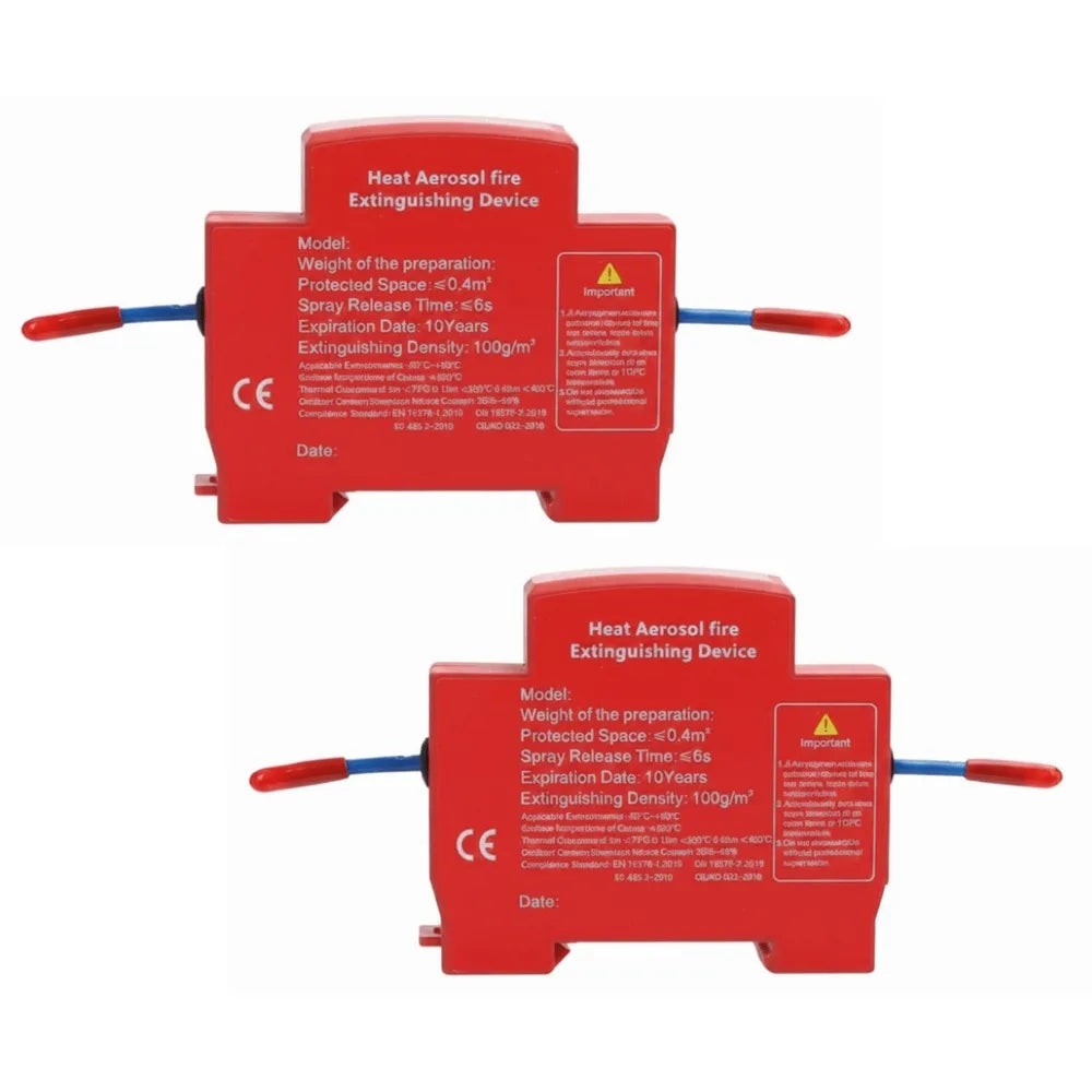 Dual-Line Design Flame Retardant Device Automatic Activation Non Pollution Automatic Fire Extinguishing Sticker DIN Rail Mount Peaceful Pleasures Health and Wellness 2PCS