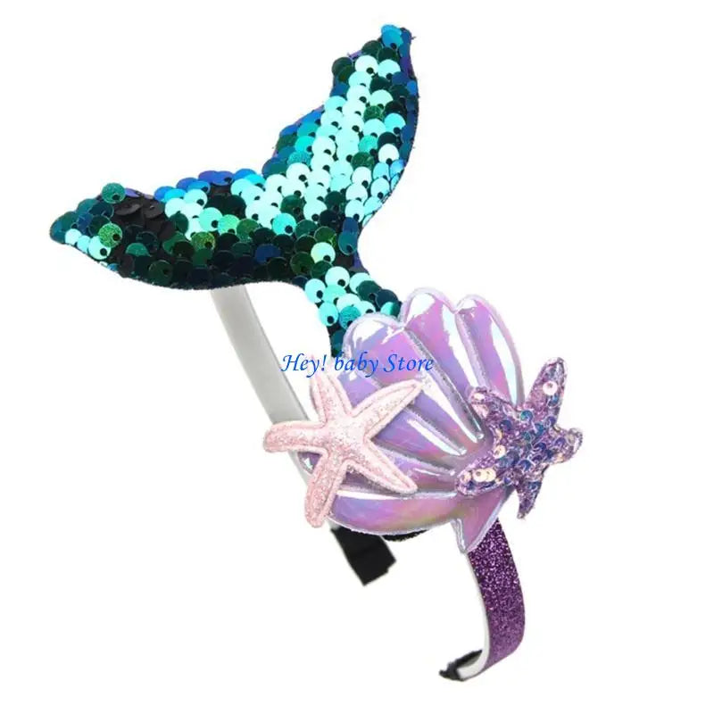 Girls Mermaid Seashell Headband | Birthday Party Hair Accessory