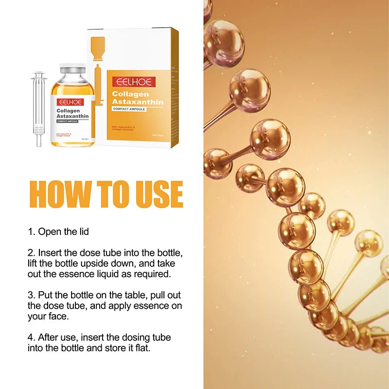 Astaxanthin Collagen Ampoule Essence Gentle Moisturizing Multi-effect Rejuvenation Serum Smooth Soft Skin For All Skin Types Peaceful Pleasures Health and Wellness