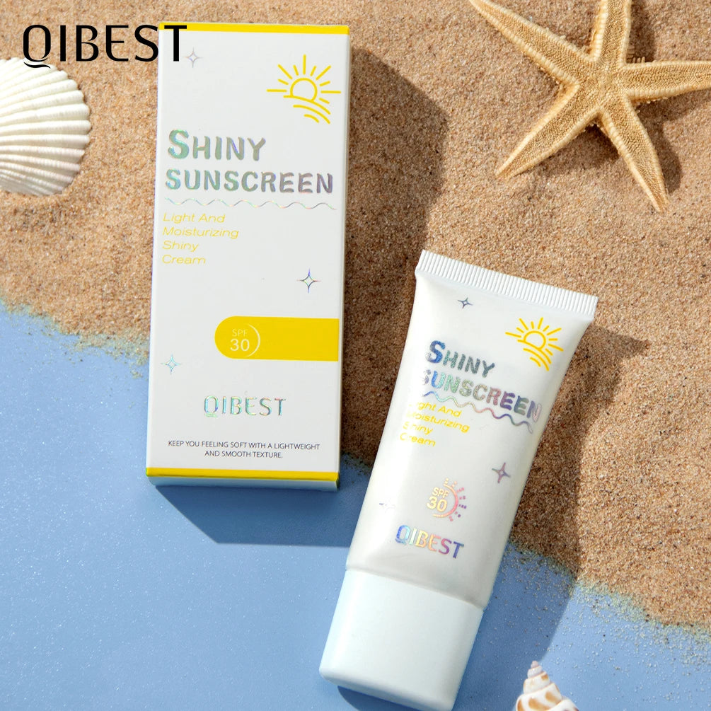QIBEST Pearlescent Body Sunscreen Whitening Sun Cream Protective Cream Oil-Control Moisturizing Makeup Shimmer Primer Brightens Peaceful Pleasures Health and Wellness