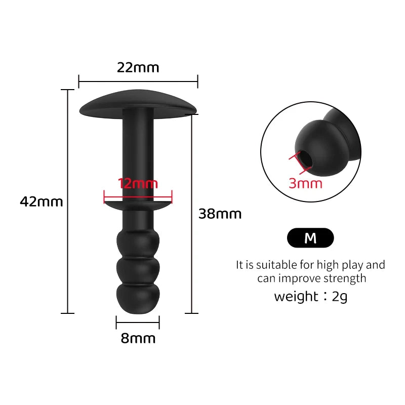 Umbrella Impedance Bacteria Anti Stripping Male Eyelet Hollow Catheterization Eyelet Urethral Obstruction Wearing Urethral Dilat Peaceful Pleasures Health and Wellness size-M