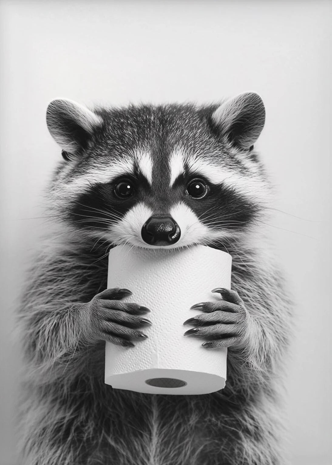 Funny Animal Toilet Paper Canvas Wall Art – Bathroom Decor