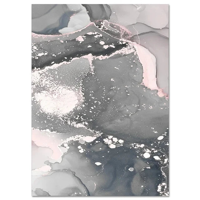 1pc frameless Canvas painting Scandinavian Abstract Pink Grey Marble Posters Prints Canvas Painting Wall Art Pictures Nordic Peaceful Pleasures Health and Wellness C 40x60cm Unframed