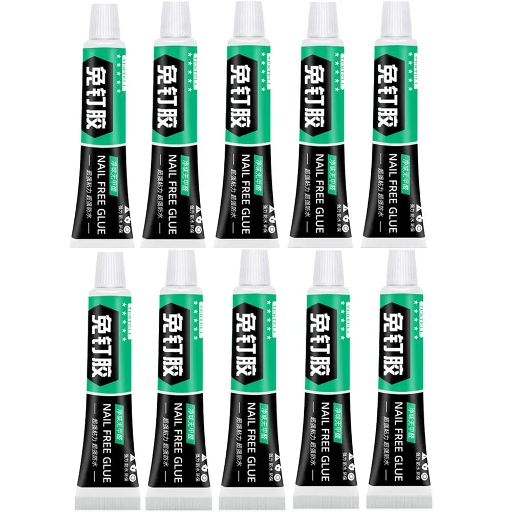 Nail-Free Tasteless Waterproof White Glue Multi-Spec Strong Glass Glue Multifunctional Household Glue Peaceful Pleasures Health and Wellness 10PCS x 6g