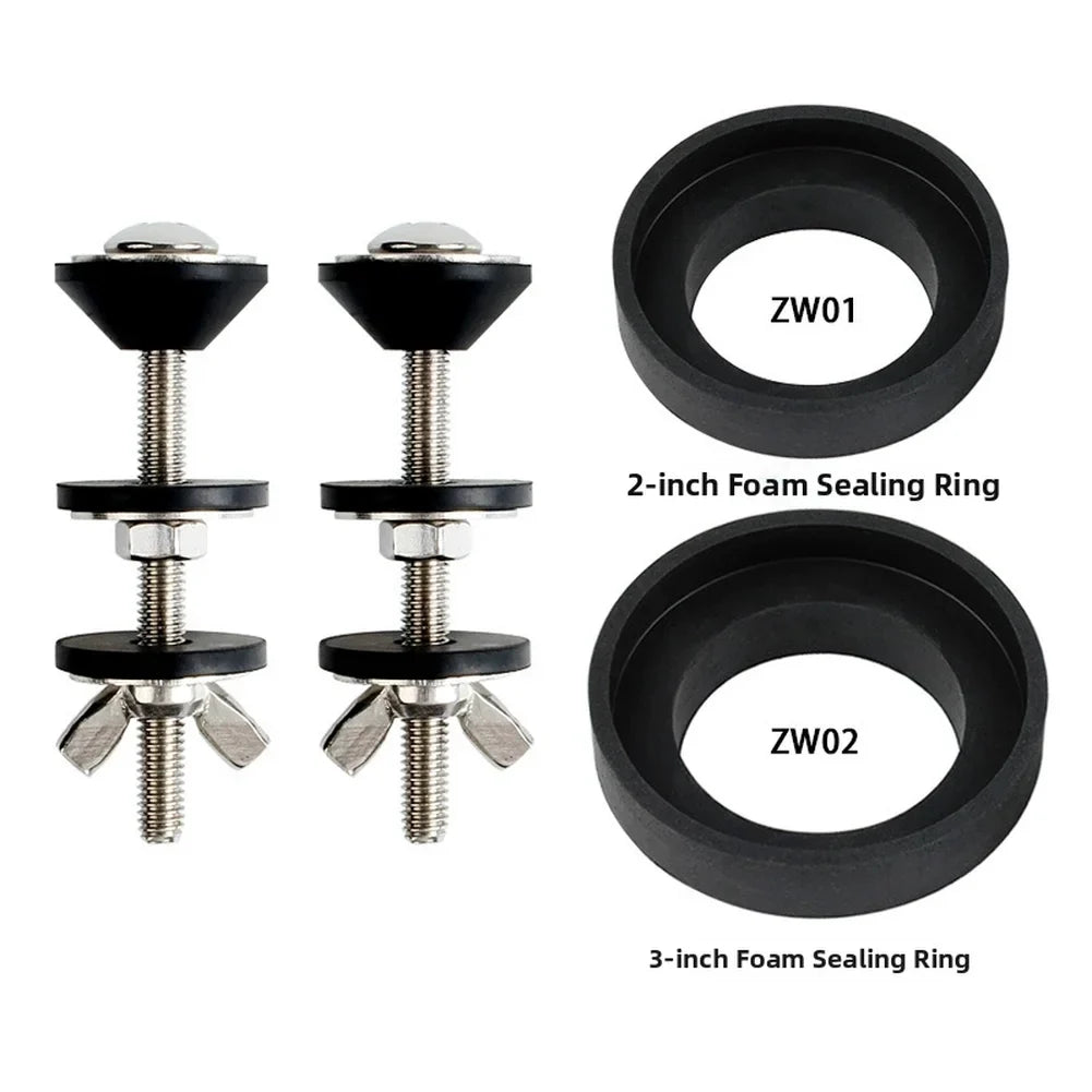 Toilet Tank Bolt & Screw Kit | Rubber Sealing Rings & Foam Gaskets