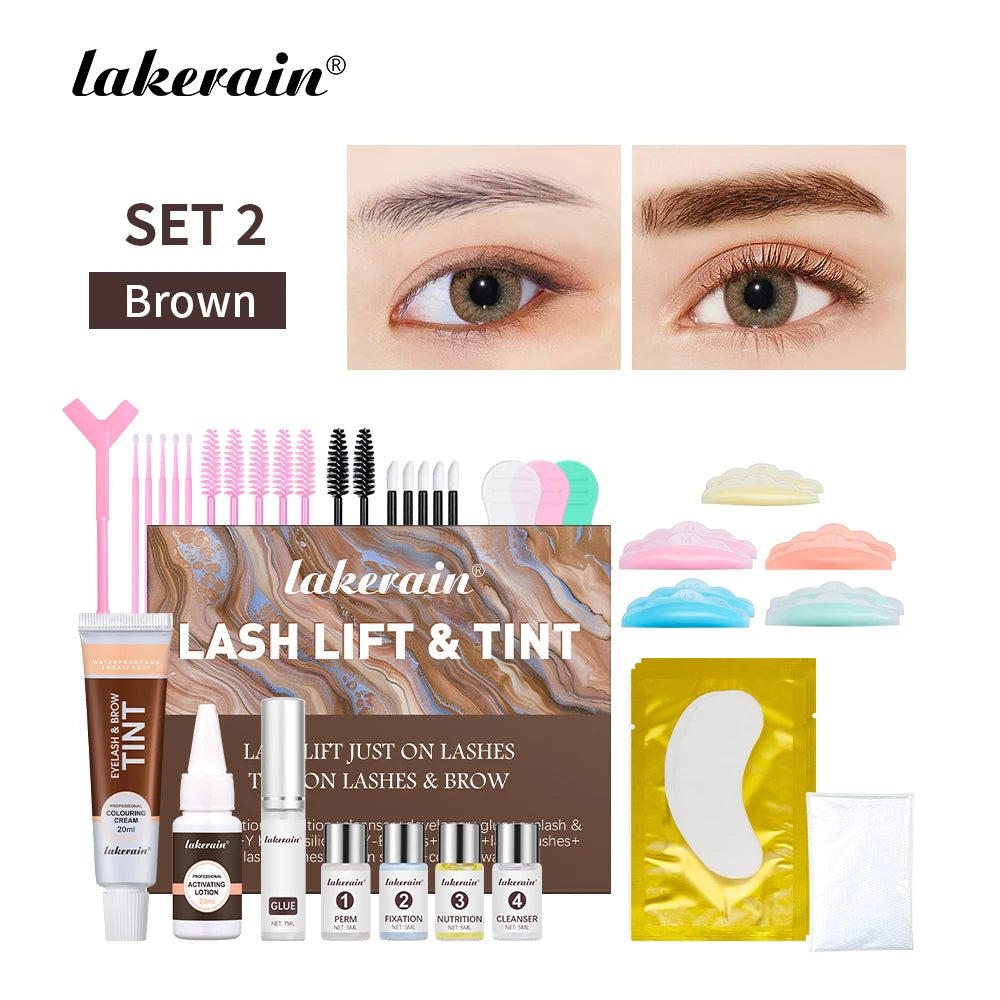 Lash Fast Lift And Tint Kit Professional Eyelash Perm Kit 2in1 Lashes Tint Brow Lashes Tint Brow Dye Eyes Eyelash Eyebrow Makeup Peaceful Pleasures Health and Wellness set 2