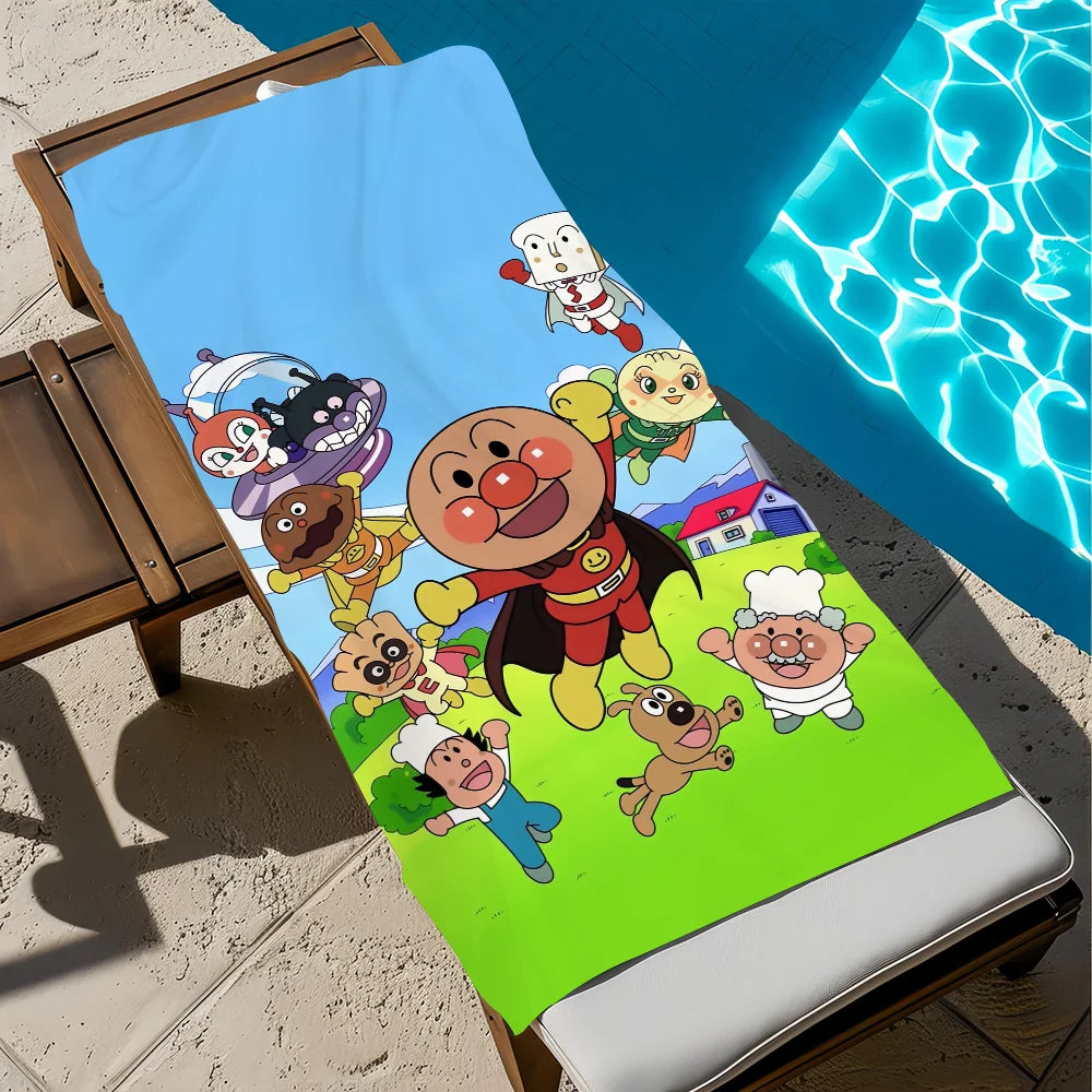 Anpanman Cartoon Quick-Dry Beach Towel | Soft Pool & Travel Quick-Dry Beach Towel Peaceful Pleasures Health and Wellness z4 STJ40x70CM