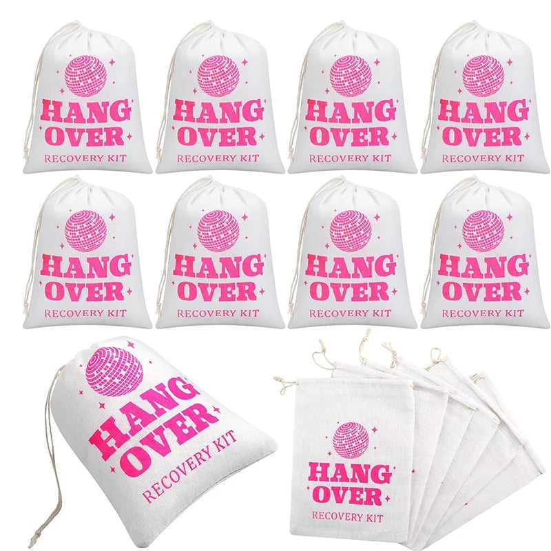 Disco Cowgirl Bachelorette Hangover Recovery Kit Bags 5pcs