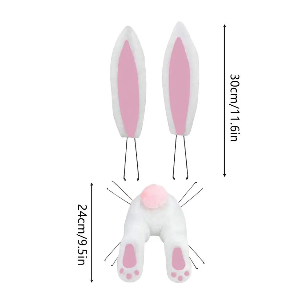 Rabbit Wreath Attachment Welcome Sign Attachment Craft Hangable Easter Front Door Wreath Attachment For Spring Holiday Party Peaceful Pleasures Health and Wellness A China Mainland