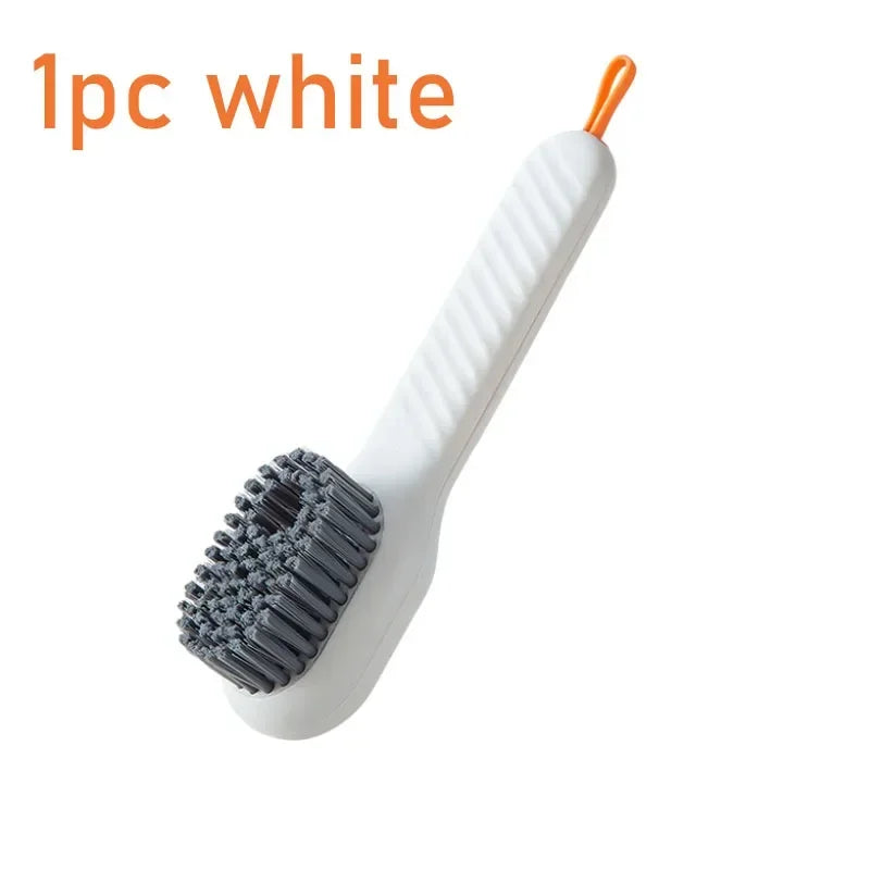 Multifunction Shoe Brush with Soap Dispenser & Long Handle