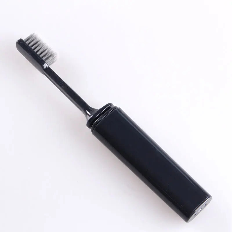 Travel Toothbrush Outdoor Camping Portable Folding Tooth Brush Traveling Toothbrushes for Adults Teeth Brushes Brosse à Dents Peaceful Pleasures Health and Wellness Black