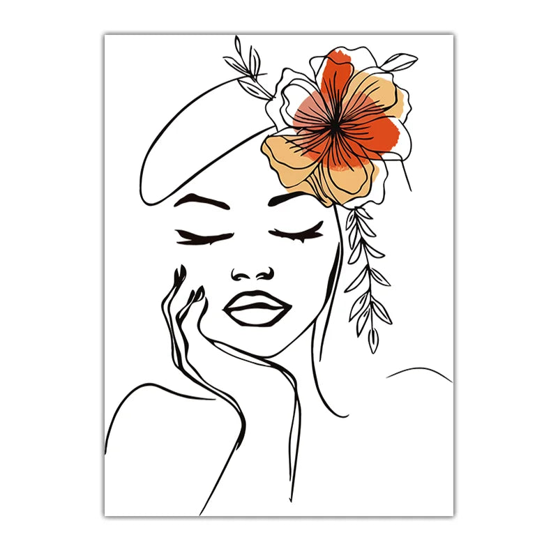 Abstract Minimalist Line Art Woman Canvas Print | Wall Decor Canvas Wall Art Print Peaceful Pleasures Health and Wellness 04 40x60cm No Frame China Mainland