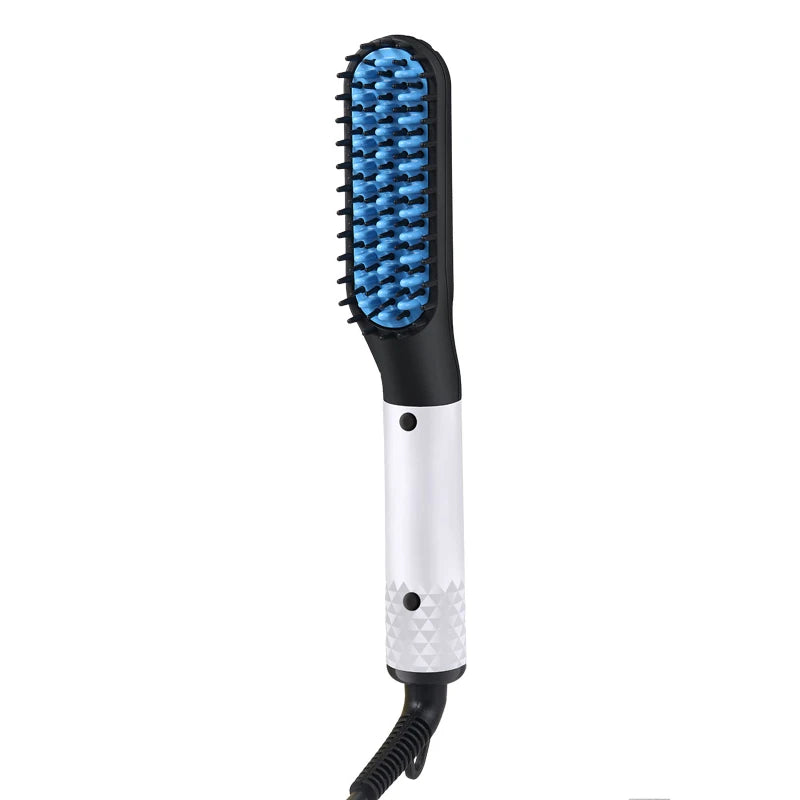 Beard Straightener Comb Manufacturer Multi-Purpose Beard Hair Comb PTC Heater Mini Comb OEM Straightener Brush Peaceful Pleasures Health and Wellness Blue 100V-240V UK Plug