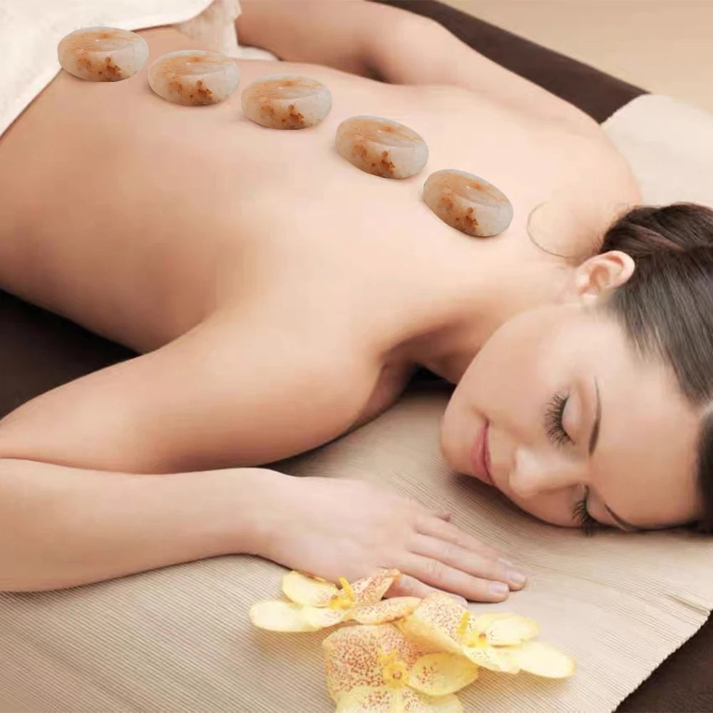 Himalayan Pink Salt Massage Stones Set of 6 | Hand-Carved