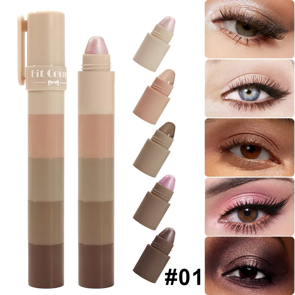 Fit Colors 5-in-1 Waterproof Shimmer Eyeshadow Stick – 5 Shades