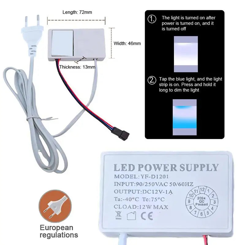 DIY Lighting 12V 1A Led Light Mirror Headlight Bathroom Capacitance Sensor Module Bathroom Mirror Switch Touch Sensor Peaceful Pleasures Health and Wellness