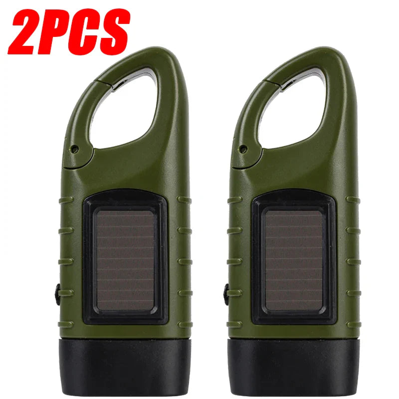 LED Hand Crank Solar Rechargeable Flashlight | Survival Torch
